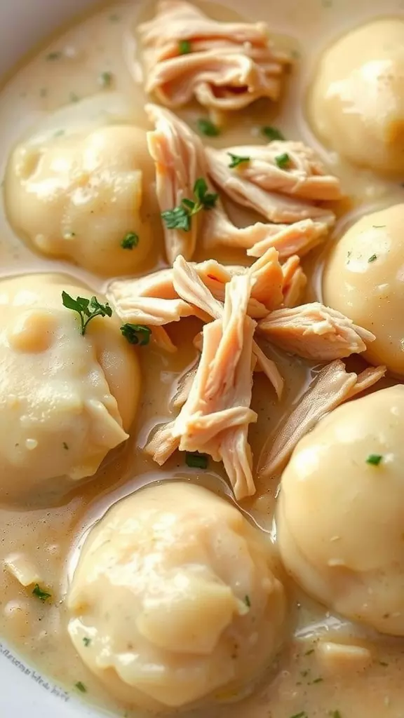 Sourdough chicken and dumplings is a cozy dish that warms both the heart and the belly. Fluffy dumplings sit perfectly on a bed of tender chicken in a creamy broth, making it a comforting meal for any day. You can find the full recipe for this delicious dish here, so you can enjoy it at home!