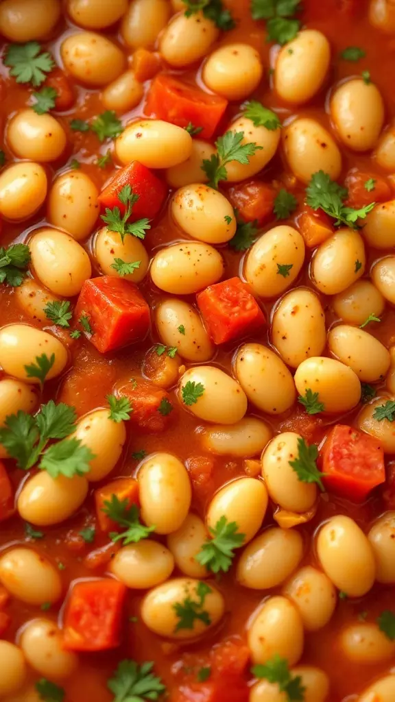 This Spicy White Bean Stew is a warm hug in a bowl. Packed with tender beans and vibrant veggies, it’s a comforting dish that hits the spot. Check out the full recipe here for a tasty dinner idea!