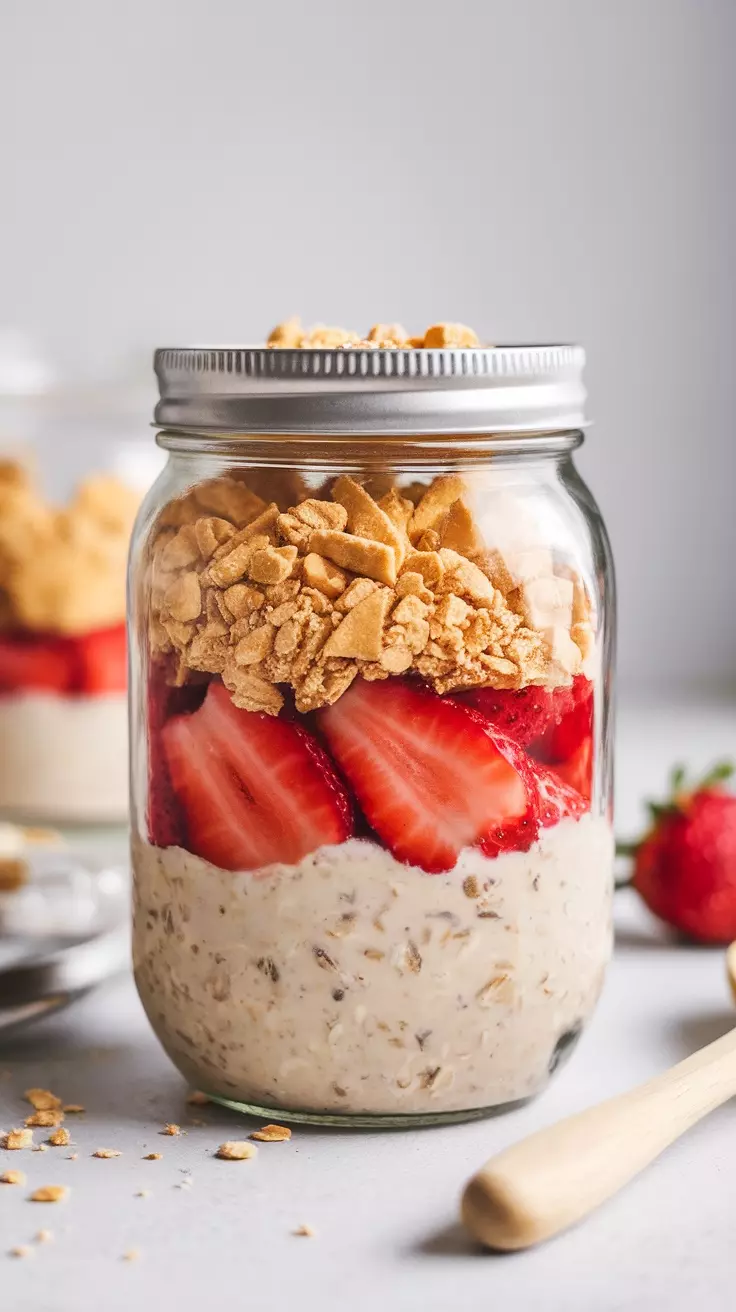 Strawberry cheesecake overnight oats are a delicious way to start your day. Layer creamy yogurt, sweet strawberries, and crunchy graham crackers for a treat that feels indulgent yet healthy. Check out this amazing recipe to make your mornings brighter!