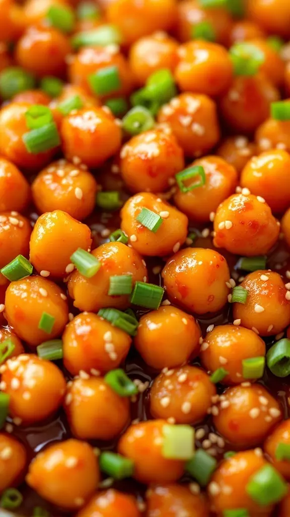 Sweet and sour chickpeas are a fun and tasty dish that everyone will enjoy. Packed with flavor and a bit of crunch from green onions, they are perfect as a side or a main. You can find the recipe for these delicious bites here: Sweet and Sour Chickpeas!