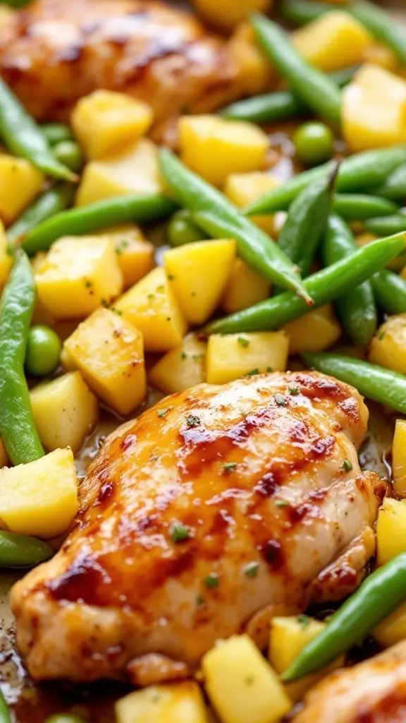 This tasty dish combines juicy teriyaki chicken thighs with sweet pineapple and crunchy snap peas. It's a quick sheet pan recipe that's perfect for busy weeknights. Check out the full recipe here and get ready to enjoy a delightful meal!