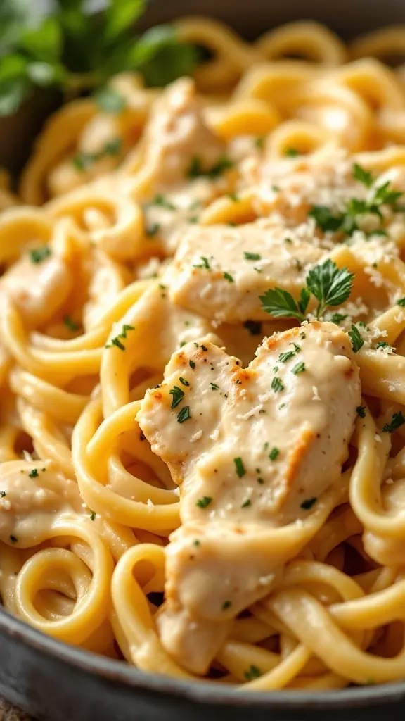 This creamy chicken pasta is a weeknight favorite that never fails to impress. With tender chicken and a rich, velvety sauce, it’s comfort food at its finest. For the full recipe, check out this delicious guide!