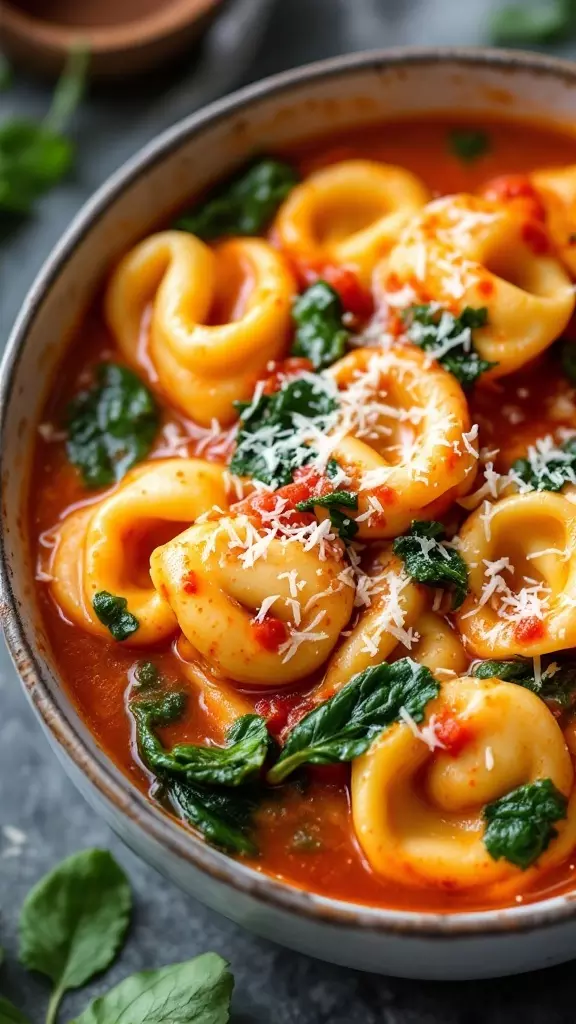 This tortellini soup is a warm and comforting dish that's perfect for any day. The tender tortellini paired with fresh spinach in a savory broth is simply delightful. Enjoy it with some crusty bread for a satisfying meal!