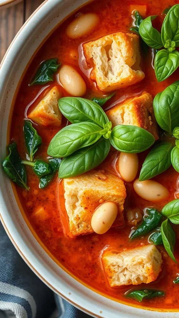 Tuscan Ribollita is a hearty and comforting dish that warms you right up. Packed with beans, greens, and rustic bread, it's a simple soup that feels like a hug in a bowl. Check out the full recipe here: Tuscan Ribollita Soup for a delicious meal any day!