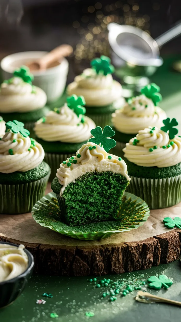 🧁 Green Velvet Cupcakes – The Perfect St. Patrick’s Day Treat!
Celebrate St. Paddy’s Day in style with these rich, fluffy green velvet cupcakes! Topped with creamy frosting and a festive touch, they’re a fun and delicious way to bring a little luck to your dessert table. 🌈✨ #GreenVelvetCupcakes #StPatricksDayTreats #FestiveBaking #CupcakeLovers #LuckyDesserts