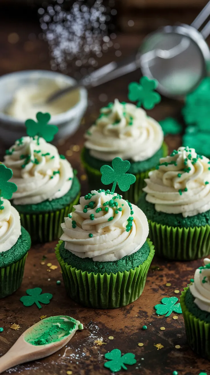 🔥🍀 Green Velvet Cupcakes That Will Make Your St. Patrick’s Day Extra Sweet! These vibrant green velvet cupcakes are soft, decadent, and topped with the perfect swirl of frosting! A must-have treat for your holiday celebration or party. 🎉🧁 #BakingInspo #StPatricksDayDesserts #CupcakeMagic #FestiveEats #SweetAndLucky