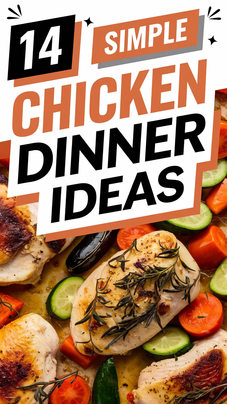 🍗✨ 14 Simple Chicken Dinner Recipes You’ll Want to Make Again & Again! Dinner just got easier with these quick and delicious chicken recipes! From oven-baked favorites to one-pan wonders, these meals are perfect for busy nights and guaranteed to please. 🥦🔥 #EasyDinners #ChickenRecipes #WeeknightMeals #OnePanCooking #SimpleMeals