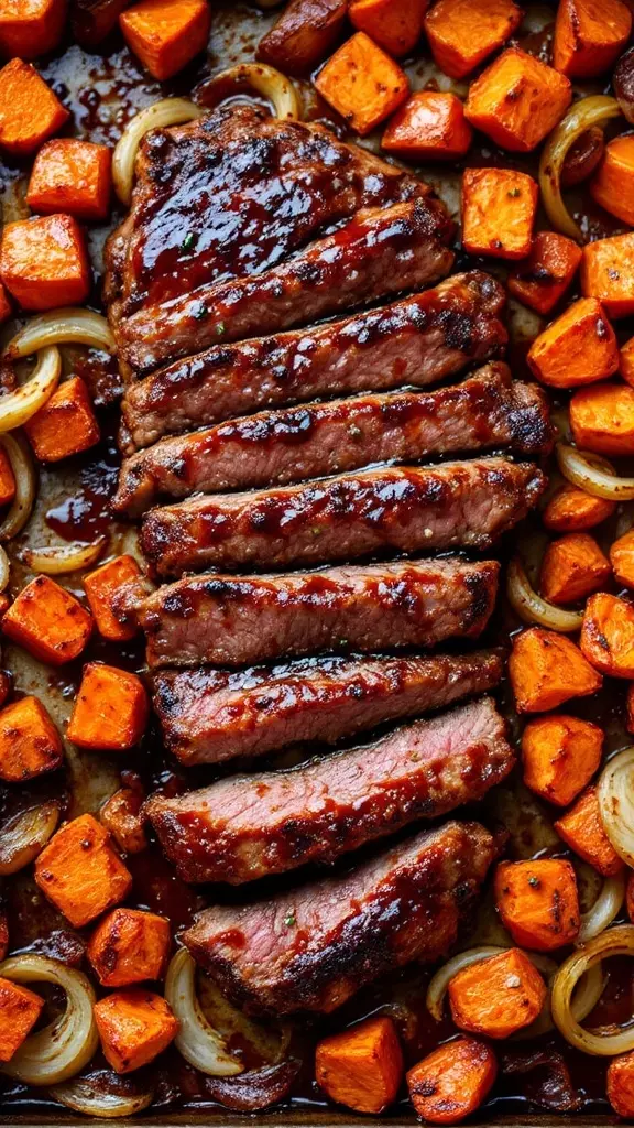 This BBQ steak and sweet potatoes dish is perfect for a busy weeknight. The steak is juicy and full of flavor, while the sweet potatoes add a hint of sweetness that pairs perfectly. It’s an easy, one-pan meal that will have your family asking for seconds!