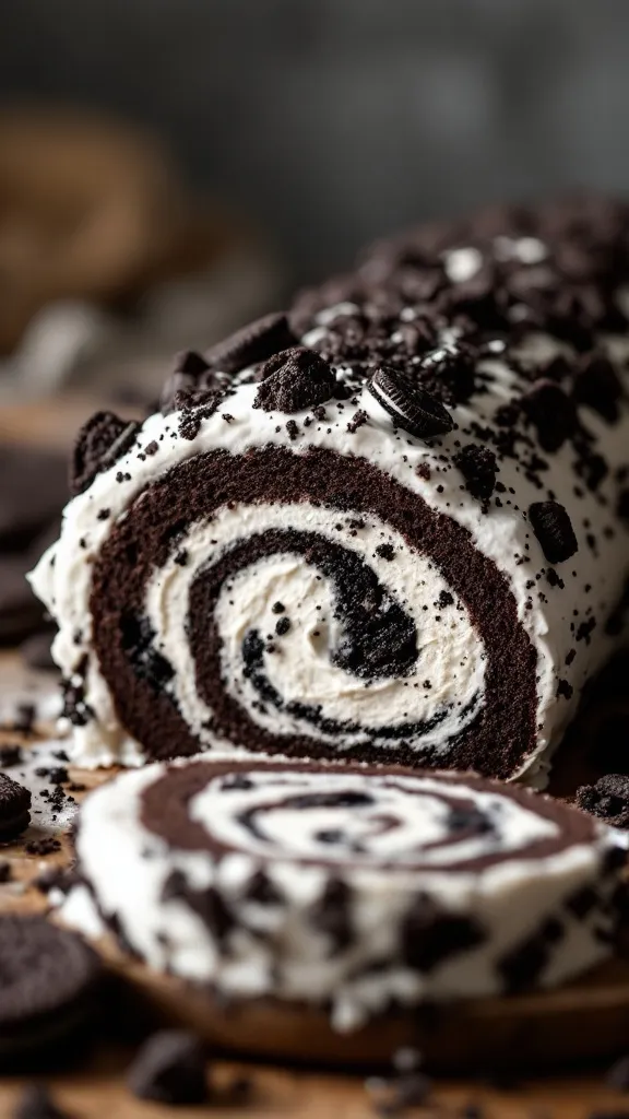 If you're obsessed with cookies and cream desserts, this Cookies and Cream Cake Roll is about to be your new favorite treat! Imagine a light and fluffy chocolate sponge cake rolled up with a creamy Oreo filling, then topped with crushed cookies and drizzled with chocolate. It’s basically an Oreo lover’s dream!