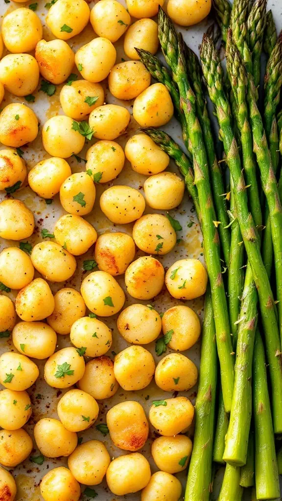 This crispy lemon herb gnocchi with asparagus is a fantastic weeknight option. The gnocchi gets a golden crunch while the asparagus stays tender and bright. Together, they create a simple yet satisfying dish that's perfect for busy nights.