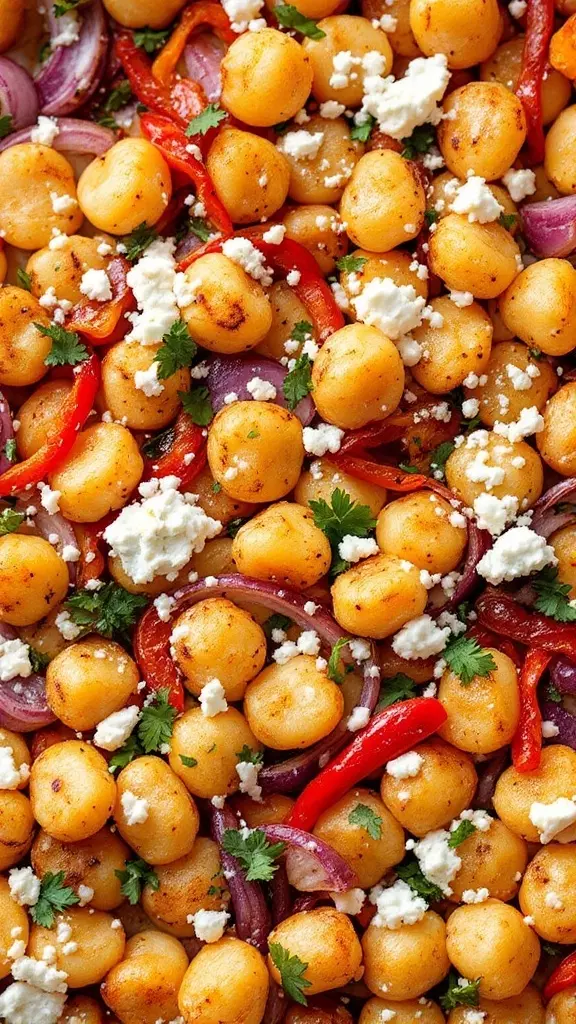 This Greek-inspired gnocchi dish is a tasty weeknight winner. Roasted red peppers, salty feta, and ripe olives come together for a simple yet satisfying meal. Toss in some fresh herbs for a burst of flavor, and dinner is ready!