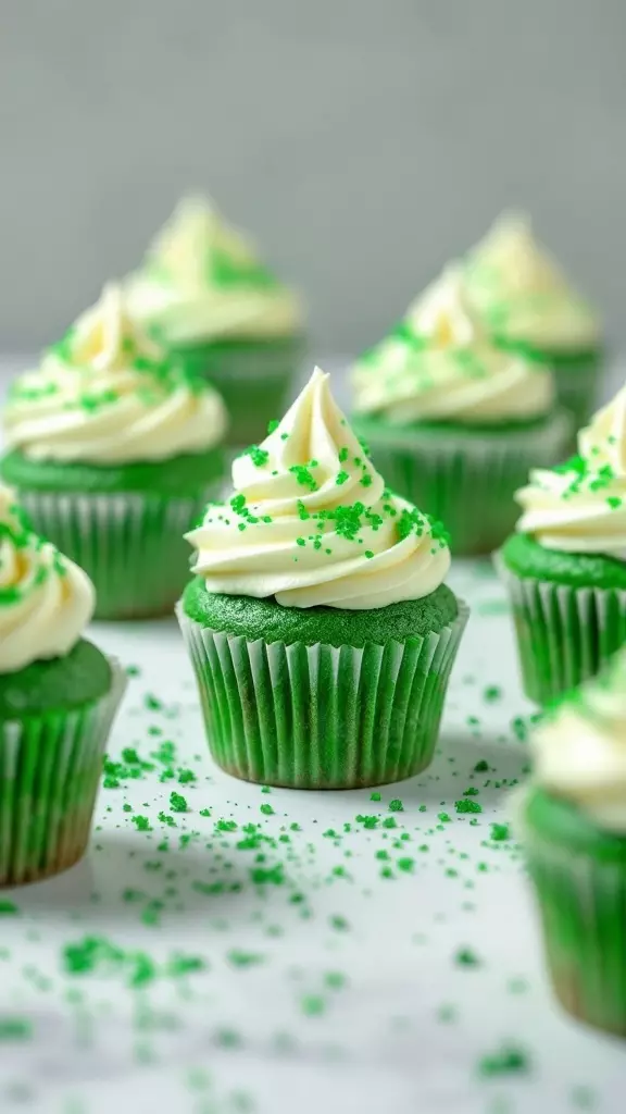 Green velvet cupcakes are a fun twist on the classic treat, perfect for St. Patrick's Day celebrations. Topped with creamy frosting and festive sprinkles, they add a pop of color to any dessert table. You can find the delicious recipe for these delightful cupcakes here!