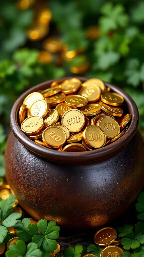 These Pot of Gold Chocolate Coins are a delightful treat for kids celebrating St. Patrick's Day! They are sweet, chocolatey, and covered in a shiny gold foil that makes them look just like treasure. Not only are they incredibly tasty, but they're also super easy to make, making it a fun activity to do with the little ones.