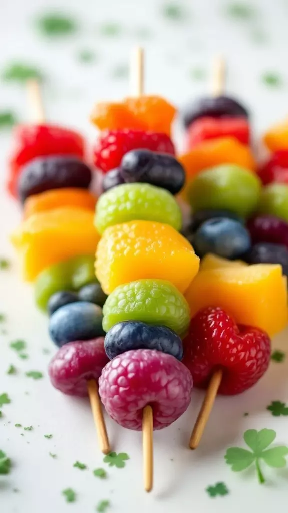 Rainbow fruit skewers are a fun and colorful treat that kids will absolutely love! These vibrant skewers combine a variety of fruits to create a delightful, healthy snack that’s perfect for St. Patrick's Day. With a mix of sweet and juicy flavors, these skewers are not only tasty but also a breeze to make.