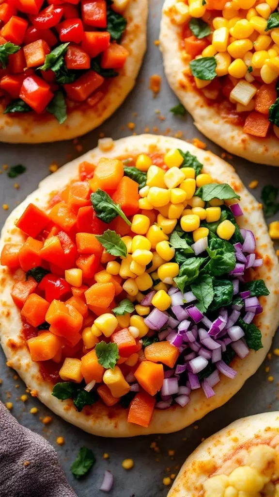 Rainbow pizzas are a fun and colorful way to celebrate St. Patrick's Day! Load them up with vibrant veggies like bell peppers, corn, and red onion to create a beautiful rainbow effect. Check out this tasty recipe for a delightful treat that everyone will love.