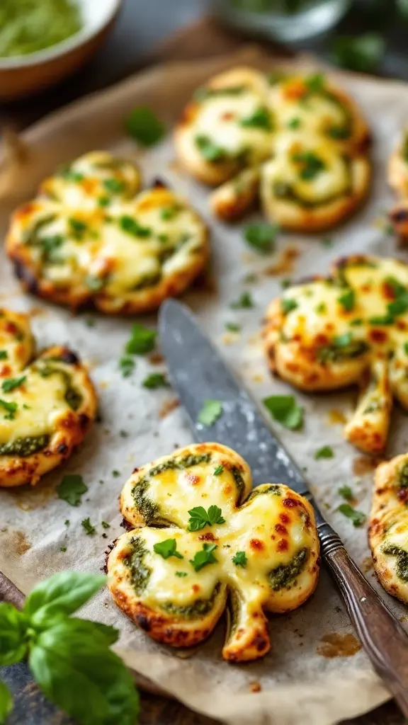 Shamrock mini pizzas are a fun and tasty treat for St. Patrick's Day! Shaped like clovers, these little delights are perfect for kids and adults alike. You can make them with your favorite toppings and a quick recipe from this link.