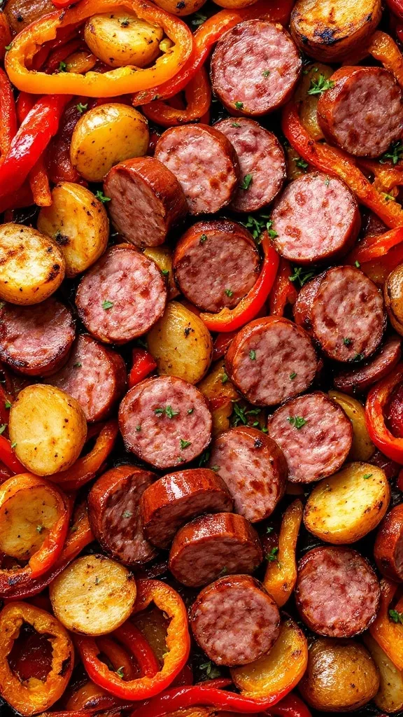 Sausage Sheet Pan - This easy sheet pan dinner is perfect for busy nights. Just toss sausage, peppers, and potatoes together, and let the oven do the work. It's a hearty meal that everyone will love, and clean-up is a breeze!
