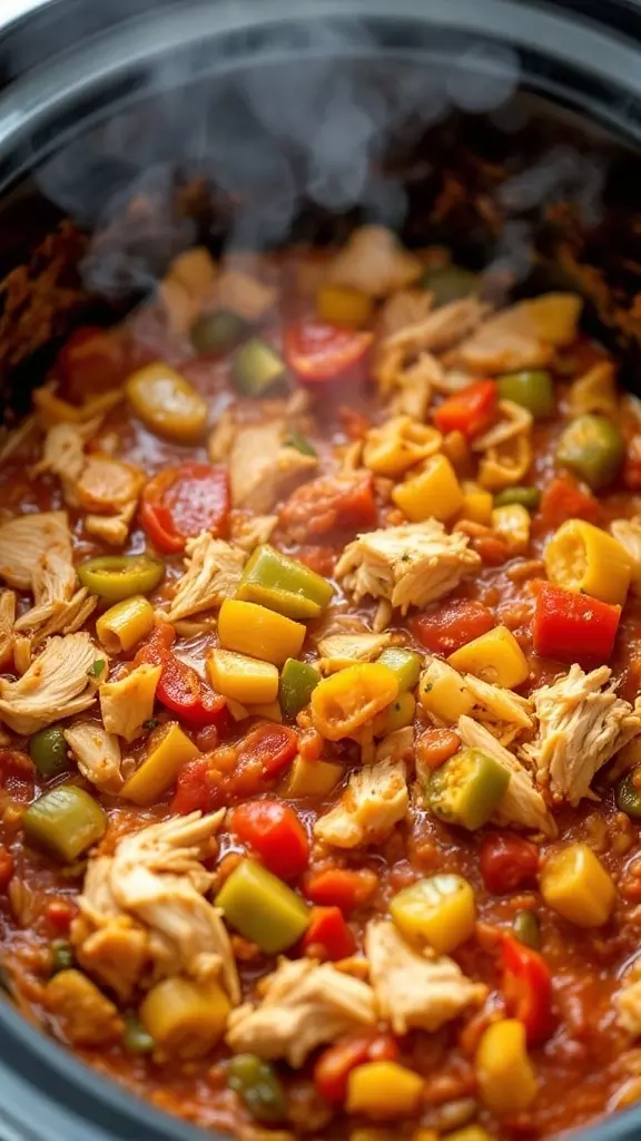 Slow Cooker Italian Chicken & Peppers is a simple and tasty dish that brings together tender chicken, colorful bell peppers, and zesty Italian flavors. Just toss everything in the slow cooker, set it, and let it simmer while you go about your day. It’s perfect for busy nights when you want a hearty meal without much effort!