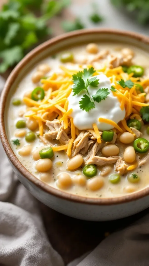 If you’re looking for a hearty, creamy, and flavor-packed meal that practically cooks itself, this Slow Cooker White Chicken Chili is a must-try! Made with tender chicken, white beans, mild green chilies, and a rich, zesty broth, this dish is perfect for busy nights. Just dump everything in the slow cooker and let it work its magic!