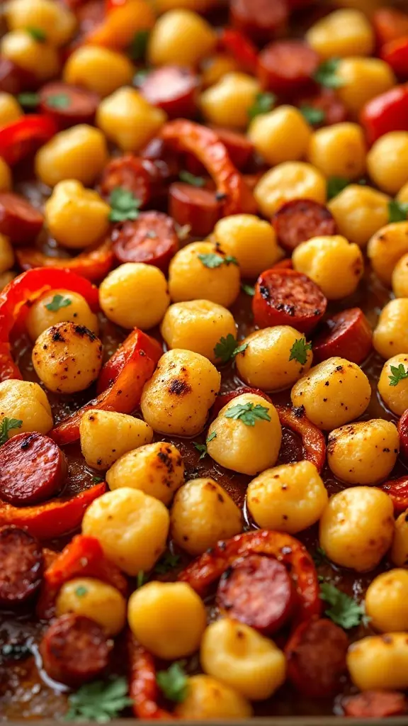 Smoky paprika gnocchi with chorizo and peppers is a perfect dish for busy weeknights. The combination of fluffy gnocchi, spicy chorizo, and sweet bell peppers creates a meal that's both satisfying and quick to prepare. Toss everything on a sheet pan and let the oven do the work for a delicious dinner in no time!