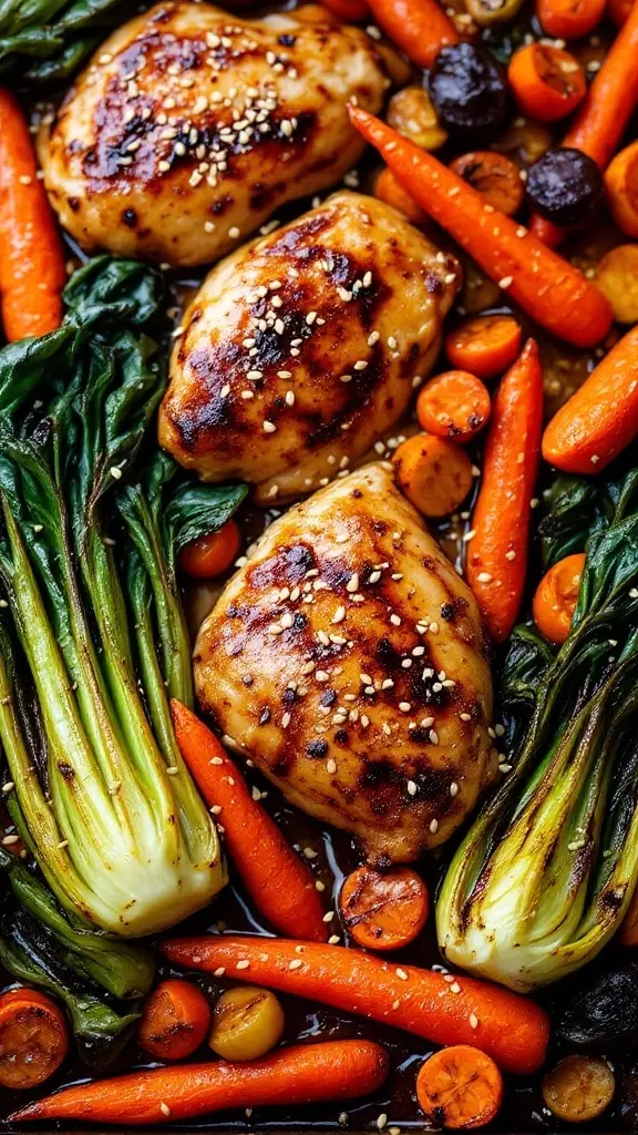 This Soy-Ginger Chicken with Carrots and Bok Choy is perfect for a carefree midweek meal. The savory flavors meld beautifully, making every bite enjoyable. Toss everything onto a sheet pan, and you’ll have a delicious dinner with minimal cleanup!