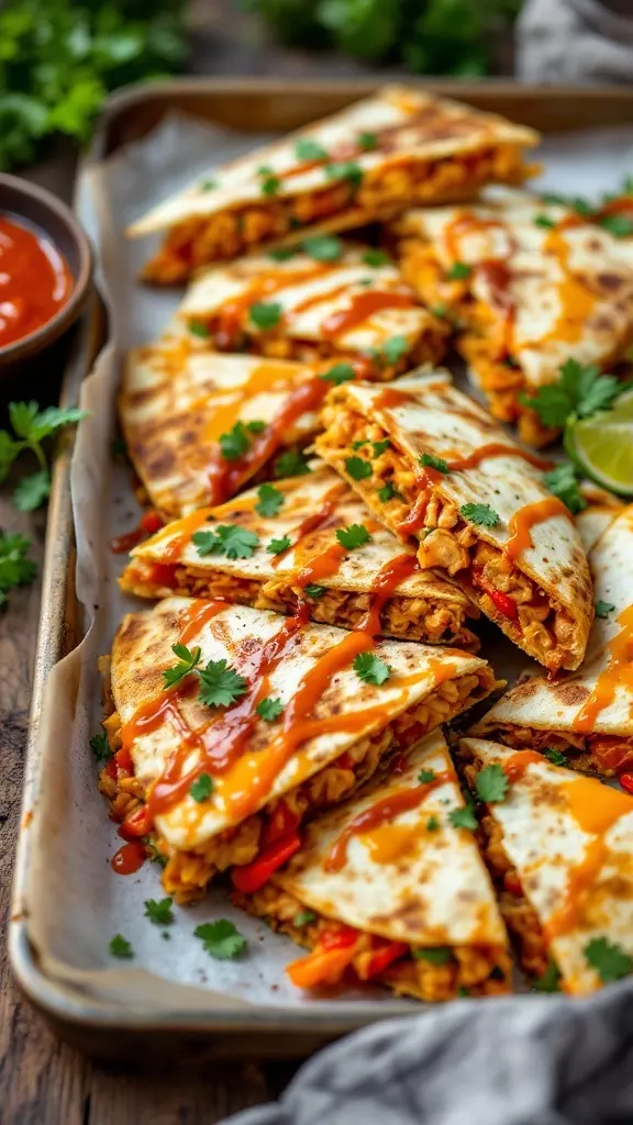 These Sweet Chili Chicken Quesadillas are a tasty twist on a classic. The sweet chili sauce adds a fun kick that balances perfectly with the cheesy goodness. Serve them up with your favorite salsa for a quick and satisfying dinner.
