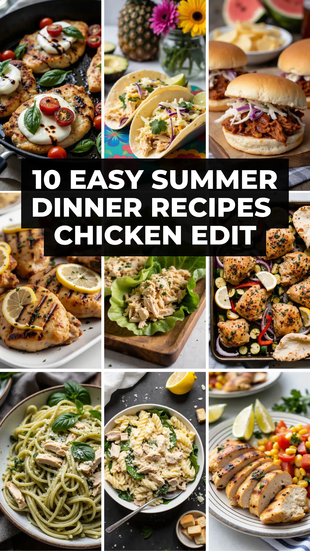 Keep dinner light and flavorful with these 10 easy summer chicken recipes! These family-friendly meals are ideal for warm weather, picky eaters, and moms who don’t want to sweat over the stove.