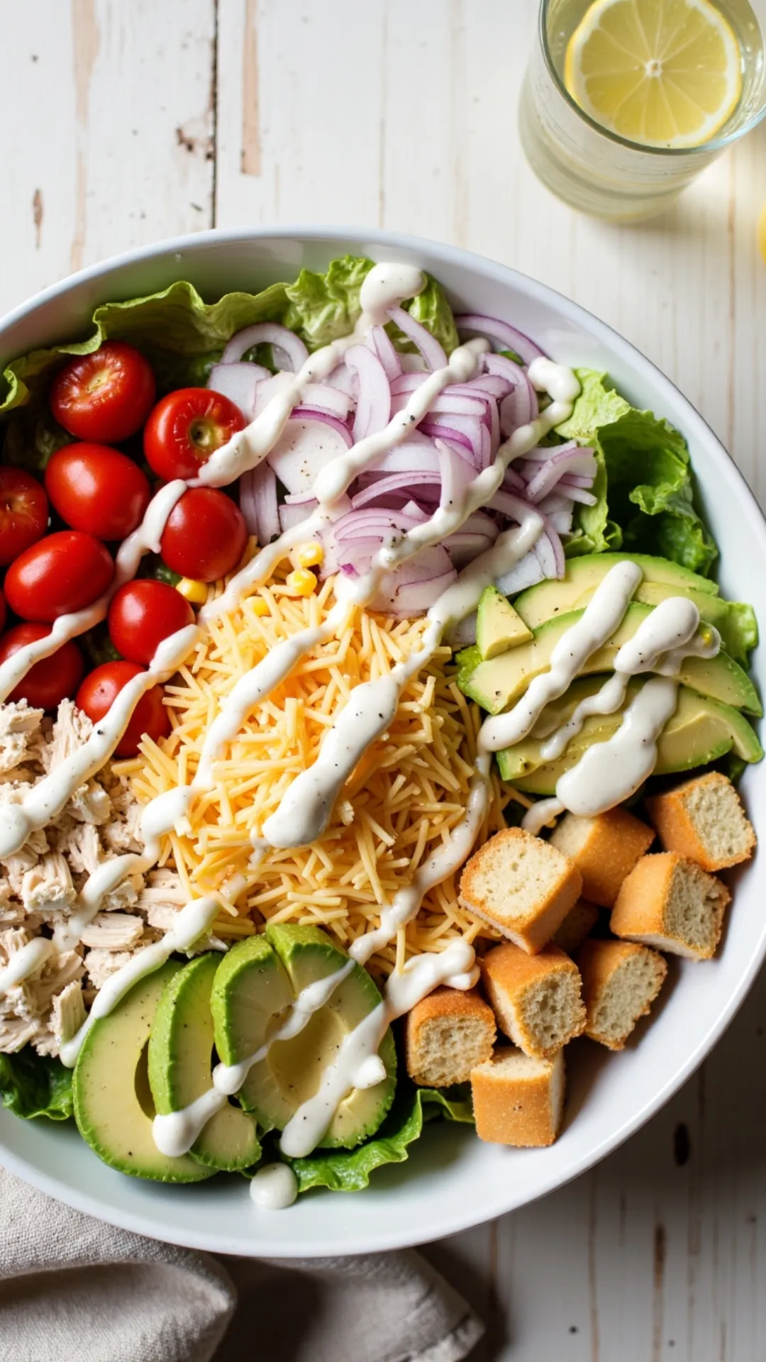 Light, fresh, and totally flexible! This easy ranch chicken salad is one of my top frugal meals for summer. Use leftover chicken and pantry veggies to whip up something healthy in minutes.