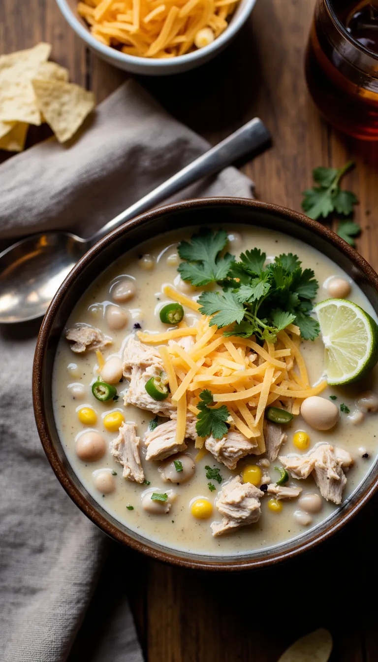 This White Chicken Chili is the cozy struggle meal that saved my dinner hour. Just toss in leftover chicken, a few canned goods, and let it simmer. Creamy, comforting, and done in 30 minutes.