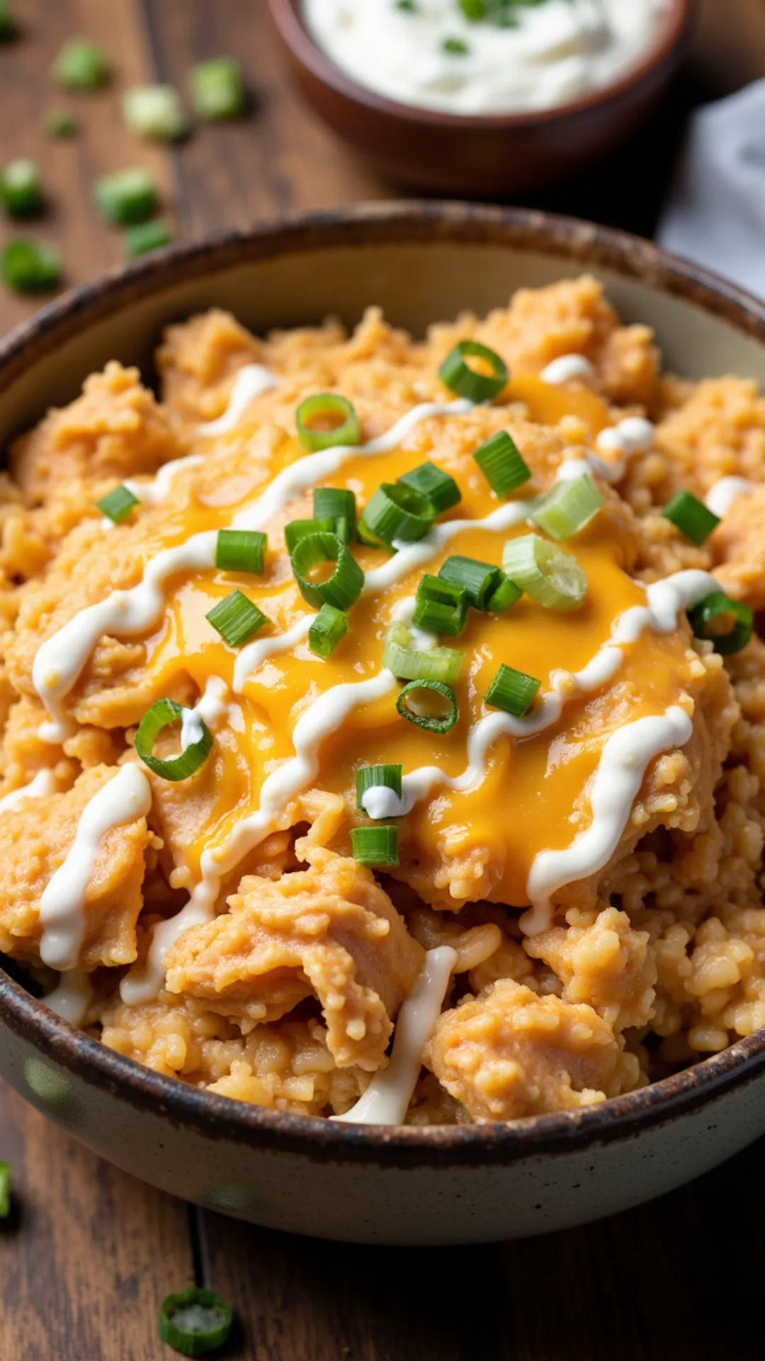 This crockpot buffalo chicken and rice is spicy, creamy, and ridiculously satisfying—perfect for game day or any day.