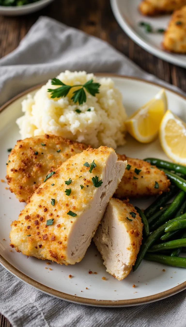 This crispy Parmesan Crusted Chicken is the easy, family-friendly dinner you’ll want to make on repeat. Juicy on the inside, golden and cheesy on the outside—ready in 30 minutes! #EasyDinner #ChickenRecipes #FamilyMeals