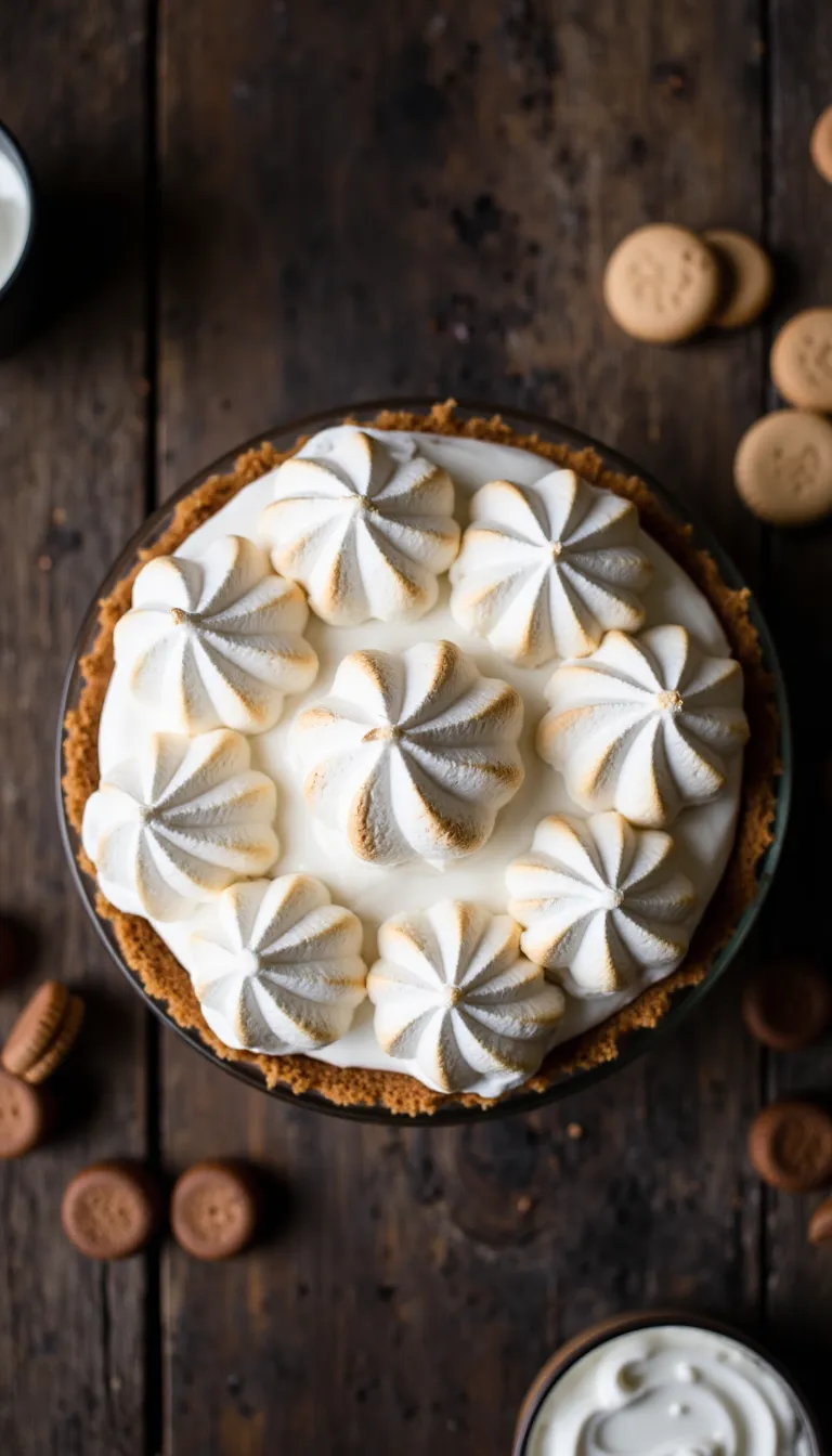 All the gooey, nostalgic flavors of s’mores in a dreamy cream pie—perfect for any occasion! #CampfireDessert #PieRecipes #ChocolateDessert