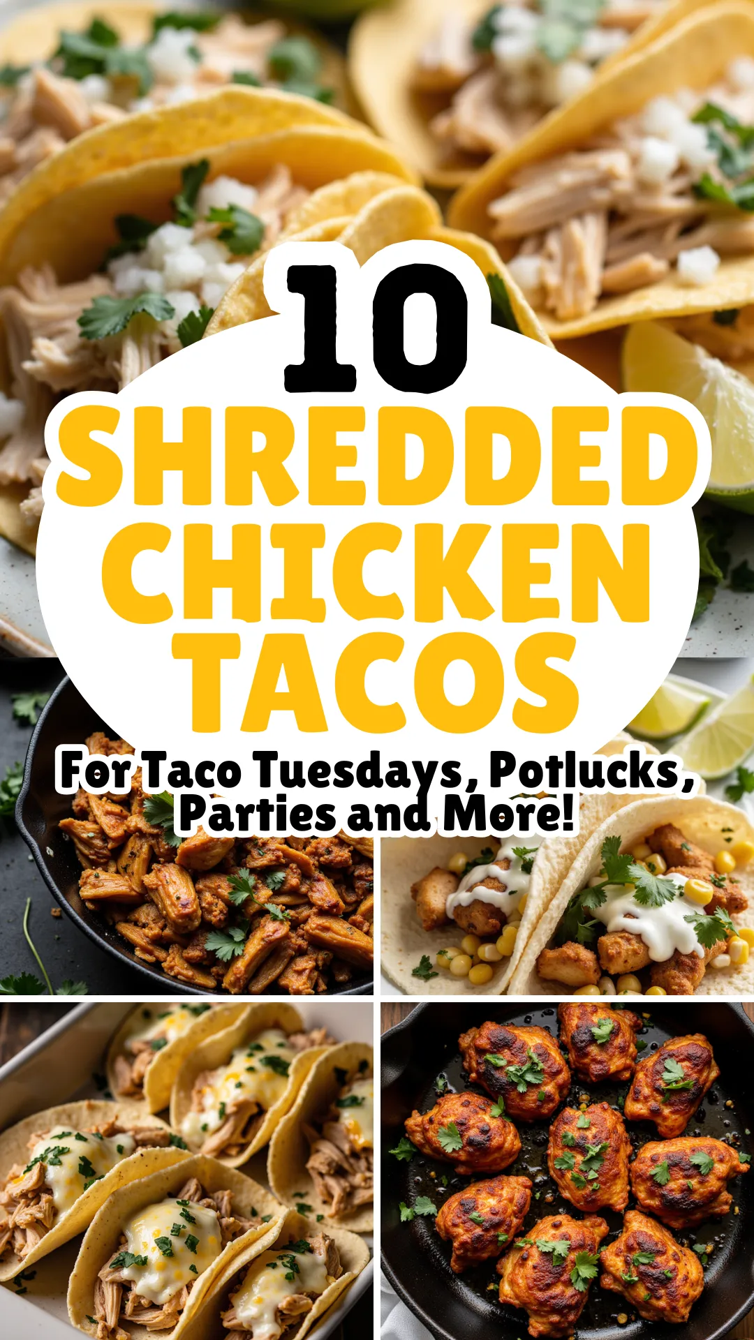 Looking for easy shredded chicken taco recipes that actually deliver on flavor? These 10 ideas—from skillet to slow cooker—are fast, fun, and totally craveable! 🌮💥 #ChickenTacos #EasyDinner #MealPrep