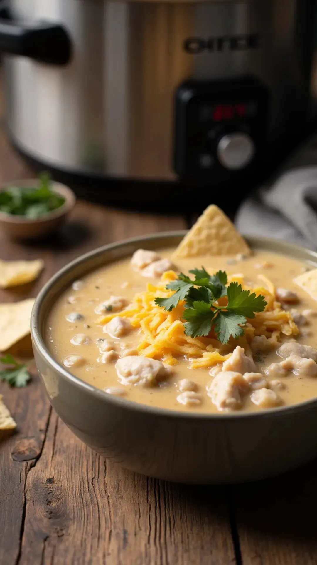 Cozy, creamy, and loaded with flavor—this slow cooker white chicken chili is a weeknight dinner win.