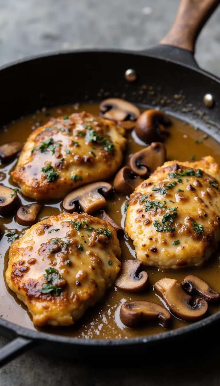 Chicken Marsala is one of those dishes that feels special without being fussy. Pan-seared chicken, buttery mushrooms, and a glossy Marsala wine sauce come together in under an hour, yet it tastes like you went out for dinner. The sauce is savory with a hint of sweetness, and it clings perfectly to tender chicken cutlets.