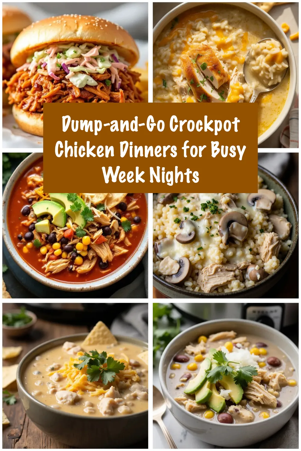 No time, no energy, still need dinner? These crockpot chicken recipes are perfect for busy nights when you want something warm, filling, and stress-free 🥣💛 #WeeknightDinner #CrockpotRecipes #FamilyMeals