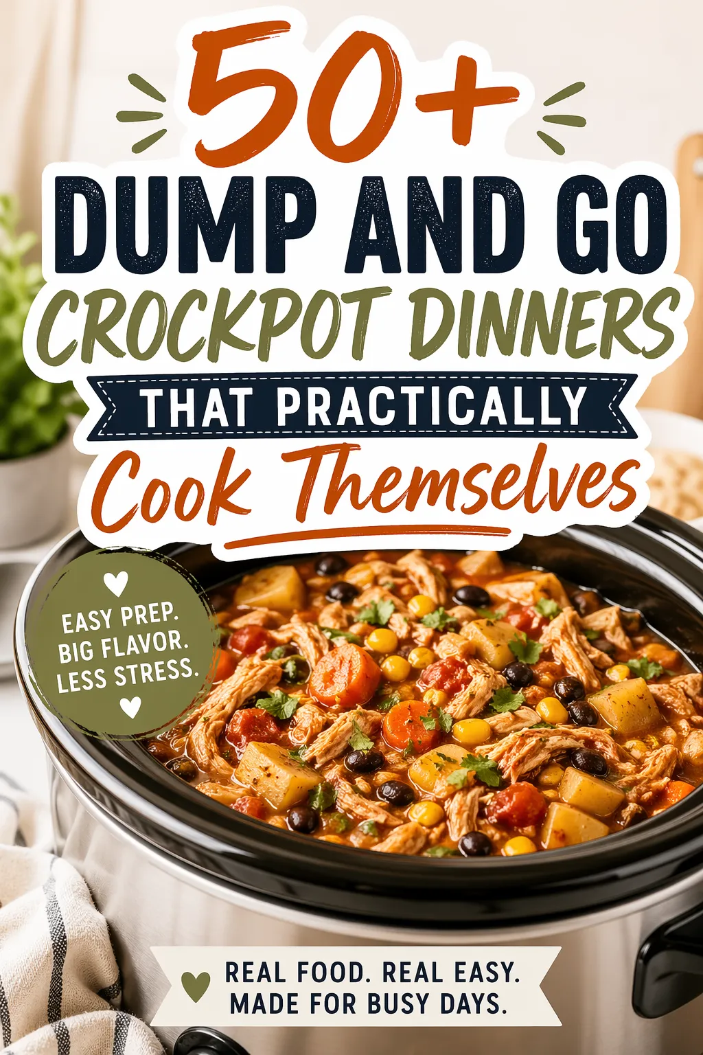 No chopping, no browning, no standing at the stove. These dump and go slow cooker dinners are perfect for busy weeknights when energy is low and hunger is high 🍽️💛 #SlowCookerRecipes #EasyDinners #BusyWeeknights