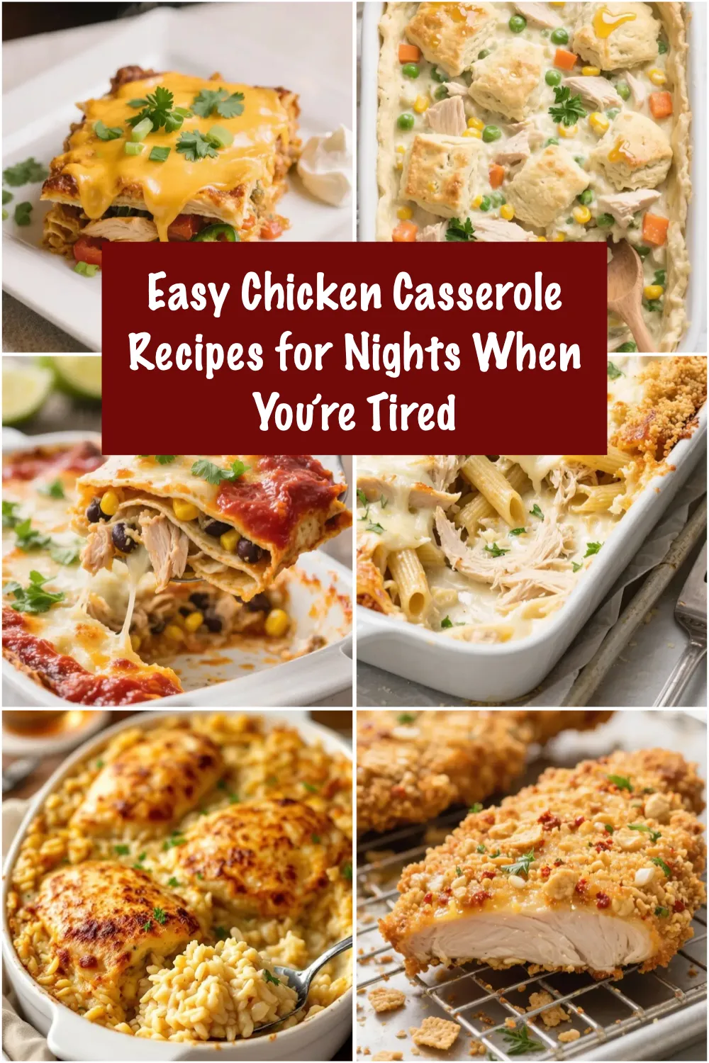 From creamy chicken and rice to cheesy, cozy casseroles, these chicken dinner ideas are the kind everyone actually eats. Save this one for busy nights.
#chickencasserolerecipes #dinnerideas #easychickendinners #bakedchicken #familydinner