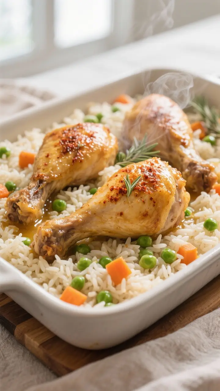 There’s something deeply satisfying about baked chicken and rice. It’s honest, comforting, and made for busy weeknights when you want dinner to take care of itself. Everything cooks together in one dish, so the chicken stays juicy and the rice turns out fluffy and full of flavor with very little hands-on effort. It’s easy to adapt with whatever spices, veggies, or broth you have on hand, which makes it even more reliable. This is one of those meals that’s filling, family-friendly, and always comes through when you need something simple and comforting.