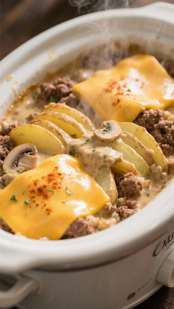 This is the kind of weeknight dinner that practically cooks itself. You toss everything into the slow cooker, walk away, and come home to a warm, hearty casserole that tastes like comfort. It’s simple enough for busy days but satisfying enough to make everyone at the table happy.