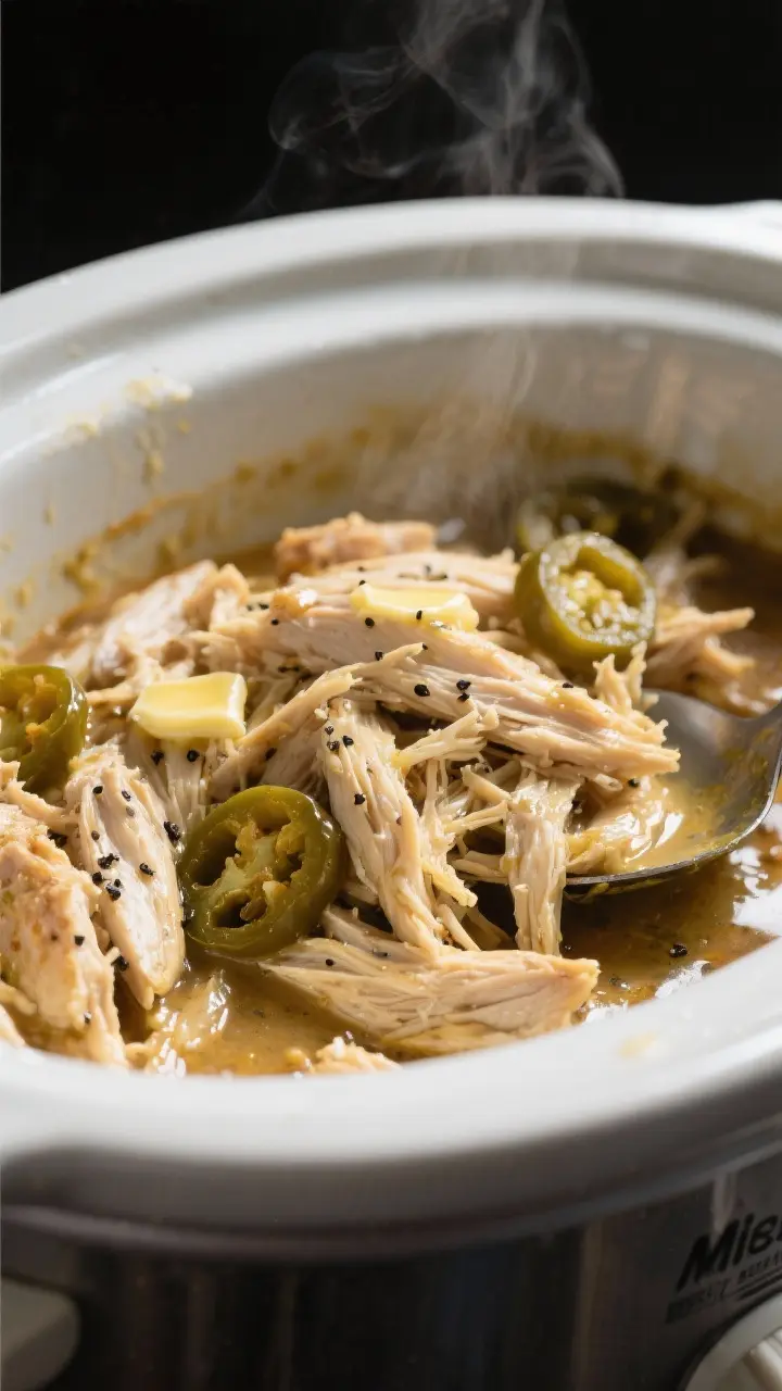 There are nights when you need dinner to basically cook itself. That’s where this Dump and Go Crock Pot Mississippi Chicken shines. It takes just a few pantry staples, a handful of minutes, and a slow cooker to deliver tender, tangy, buttery shredded chicken.