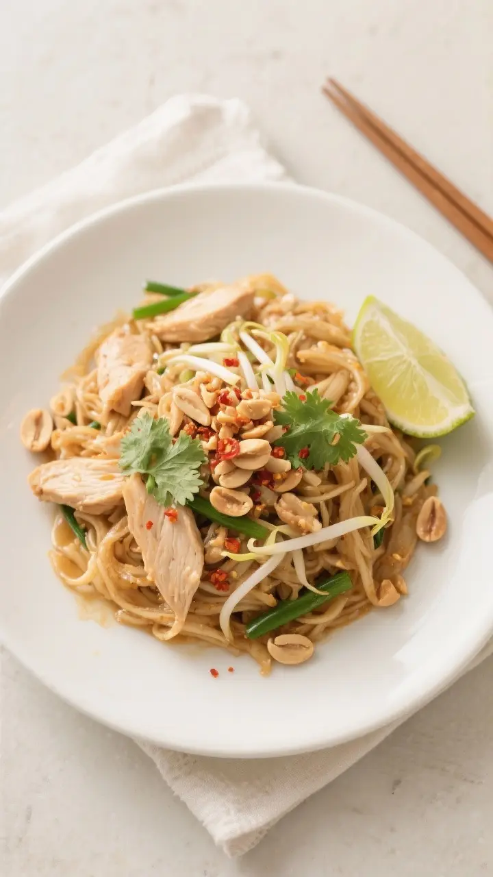 Chicken Pad Thai checks all the boxes: quick to make, full of texture, and loaded with bright, tangy flavor. It’s the kind of dish that feels special but doesn’t keep you in the kitchen for ages. The sweet-sour-savory sauce ties everything together, and the crunchy peanuts and fresh lime make it pop. If you’ve only had it from takeout, you’ll be surprised how doable it is at home. With a few pantry staples and simple prep, this can easily become part of your weekly rotation.