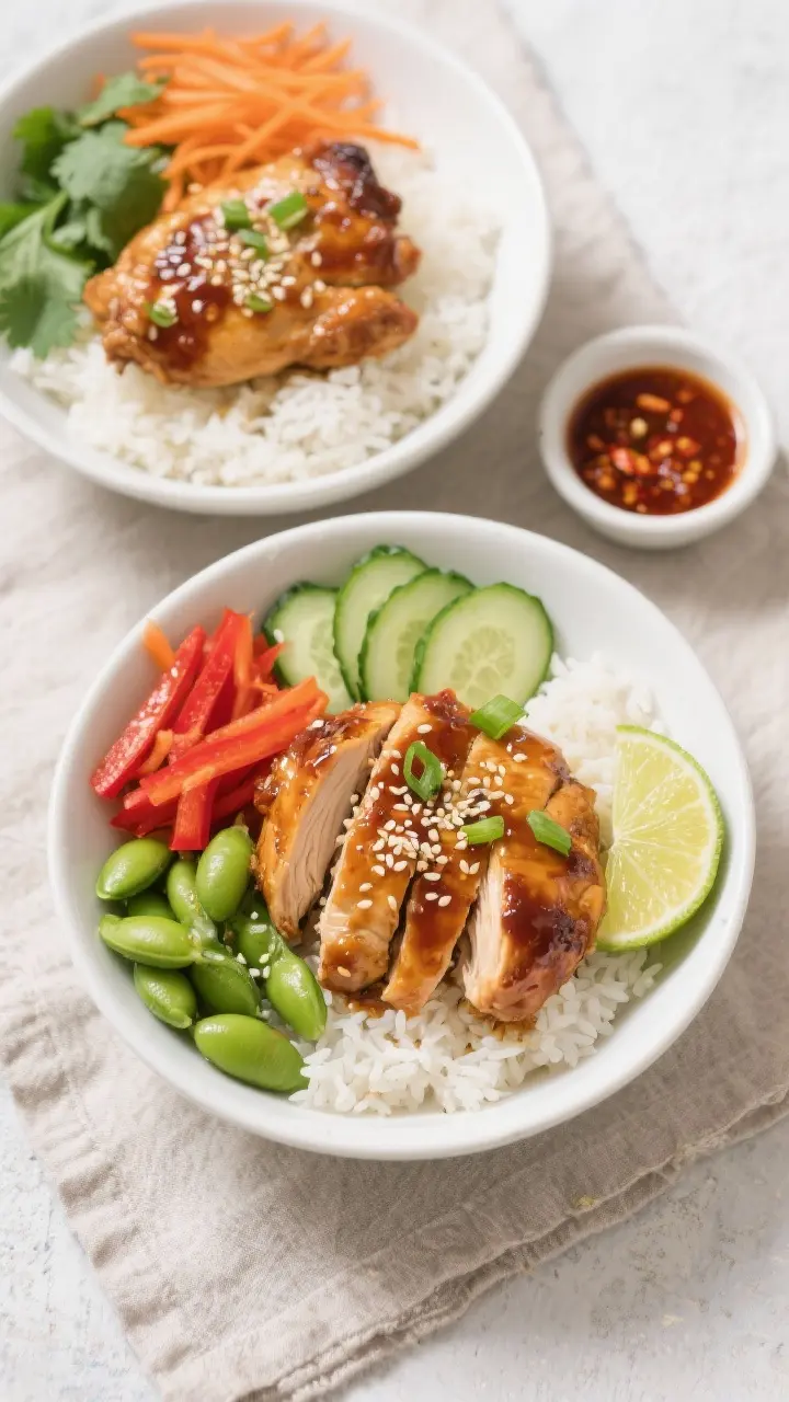 Chicken rice bowls are one of those reliable, no-fuss meals you can always count on. Tender chicken, fluffy rice, crisp veggies, and a bold, savory sauce come together in one bowl that feels both comforting and fresh. They’re filling without being heavy, easy to customize with whatever you have on hand, and simple enough for busy weeknights or meal prep. Whether you dress them up or keep them simple, they’re the kind of dinner that hits the spot every single time.
