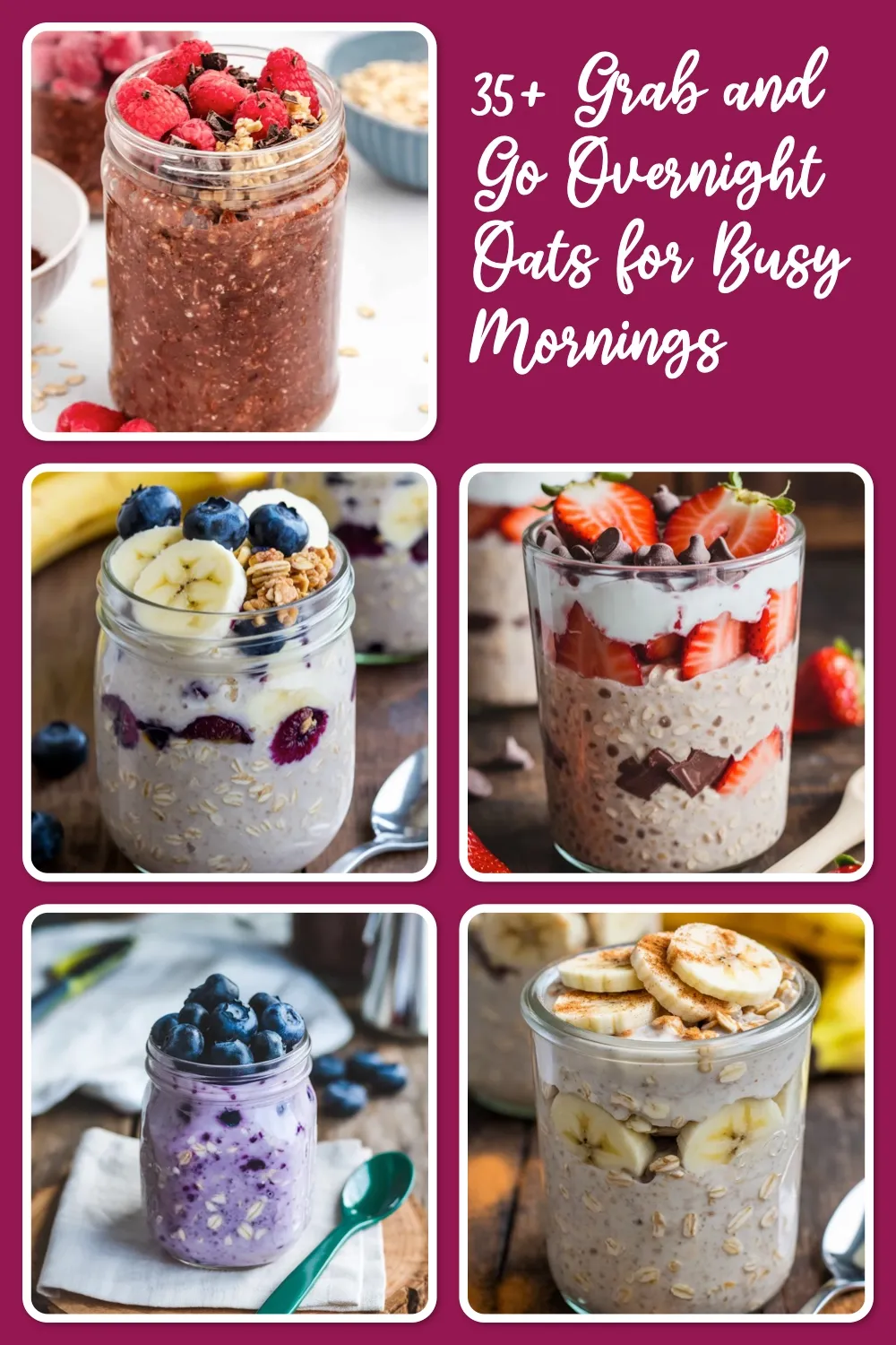 From fruity to chocolatey, these overnight oats are easy to prep and ready when you are.
#MakeAheadMeals #OvernightOats #BreakfastIdeas #SimpleFood