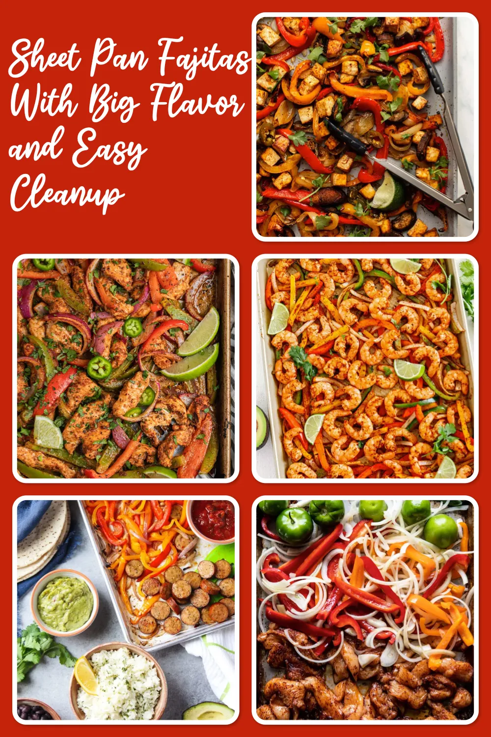 These sheet pan fajitas are perfect for meal prep, family dinners, and easy weeknight cooking. So many options, all made on one pan.
#MealPrepIdeas #EasyFajitas #SheetPanRecipes #FamilyDinners