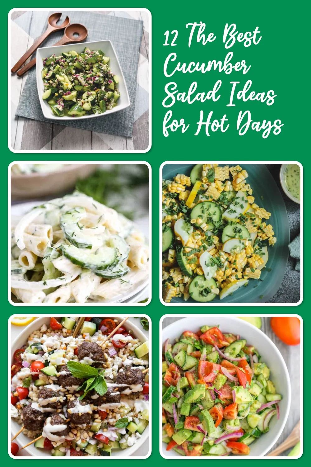 Fresh cucumbers, herbs, citrus, and simple dressings come together in these easy and refreshing cucumber salads. 🥒 #healthysides #freshfood #saladideas