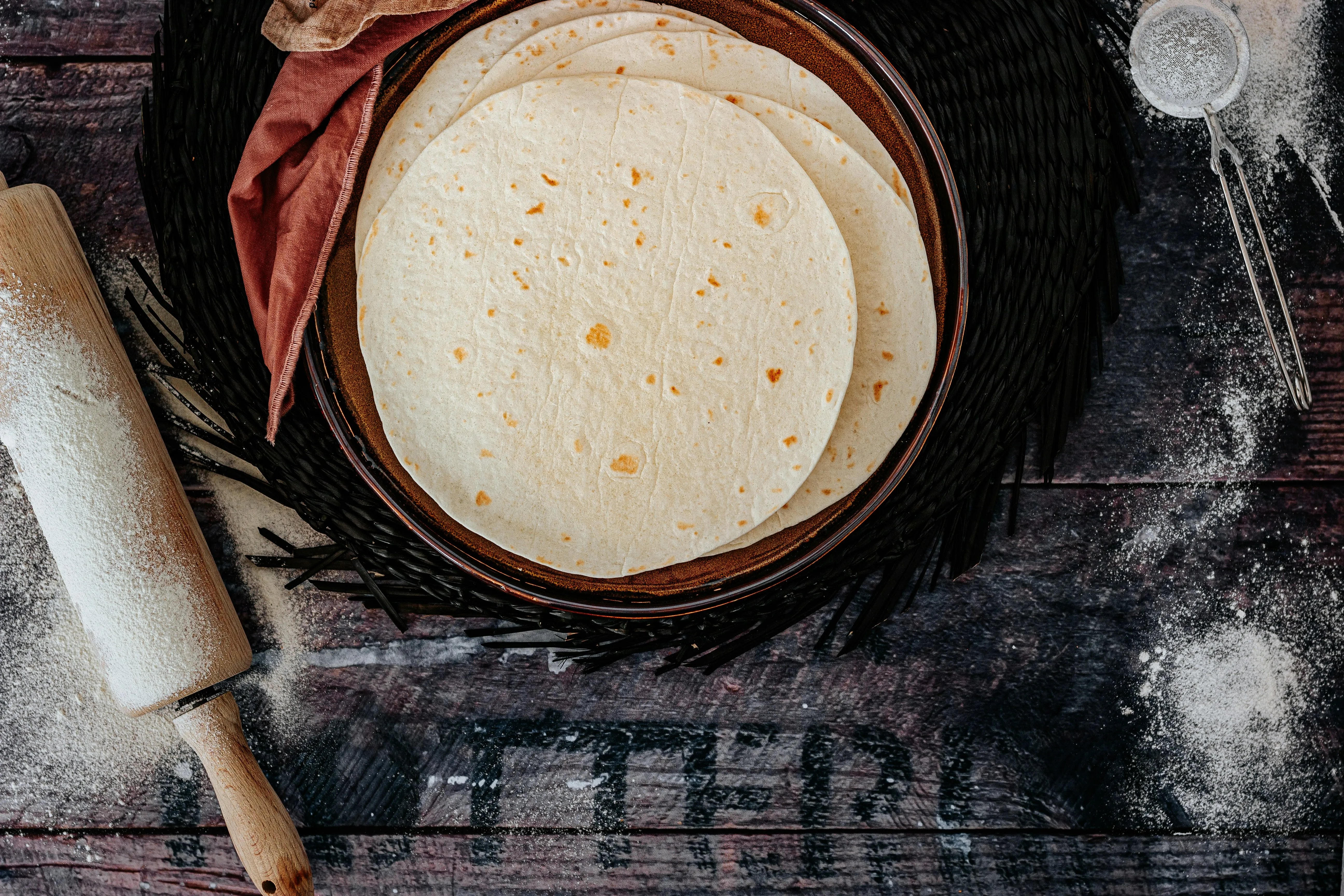 A stack of flour tortillas waiting to be turned into a delicious dinner