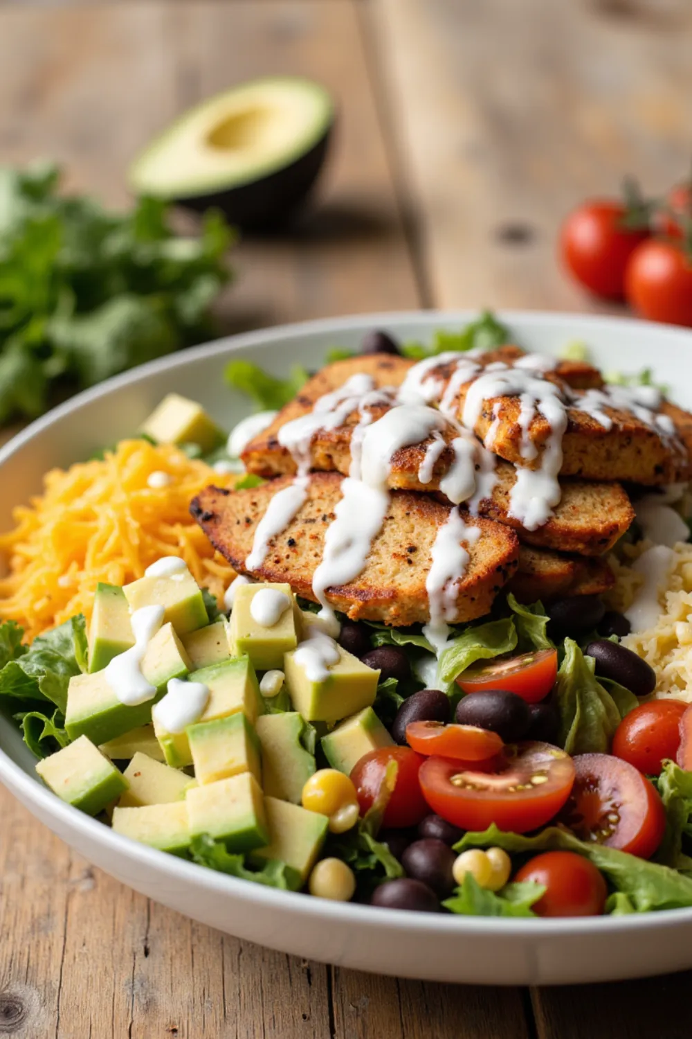 🥗 What To Do With BBQ Chicken? Toss it into this fresh, crunchy BBQ chicken salad with ranch—it’s a light, flavorful meal!