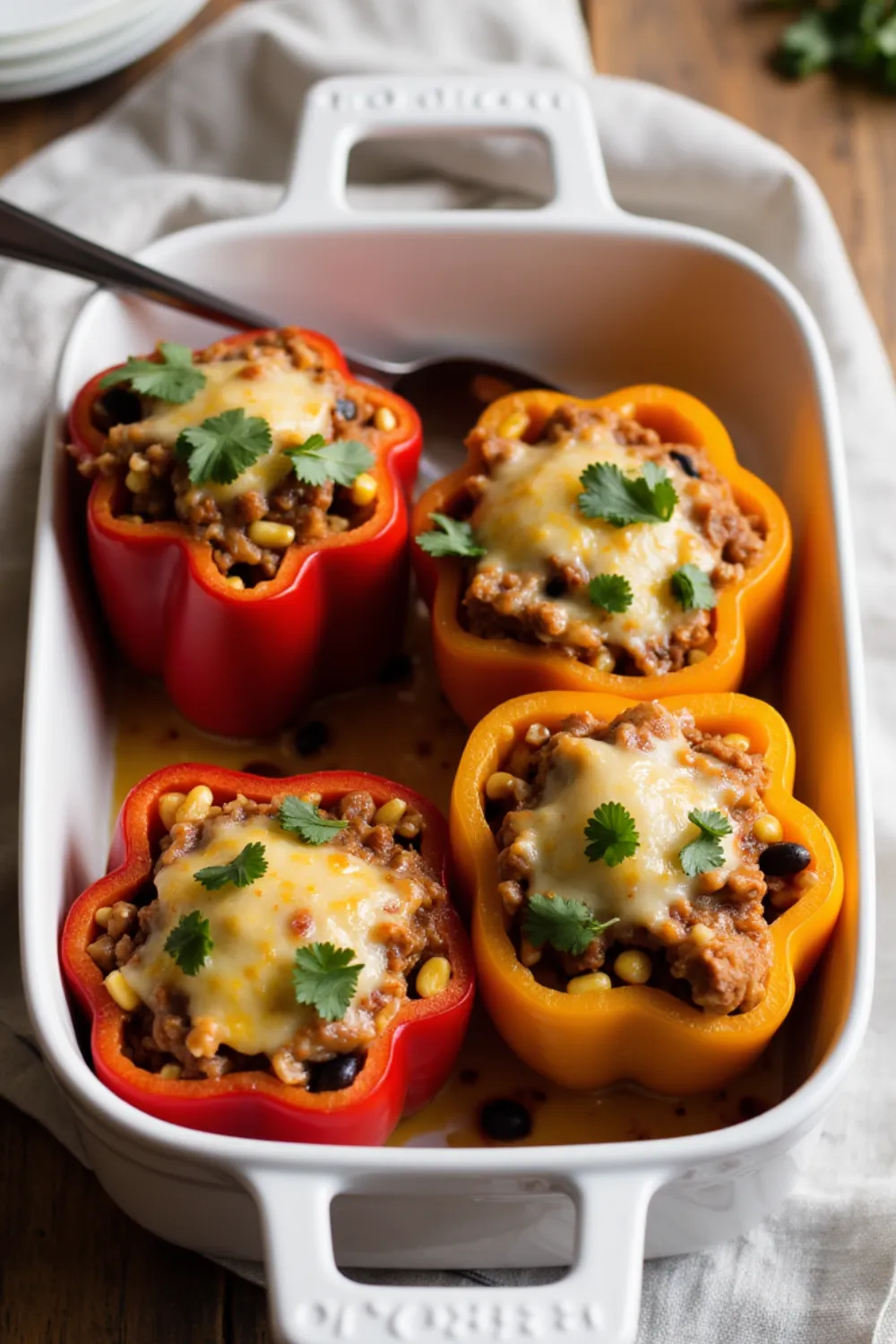 🌶️ Recipes With Shredded BBQ Chicken transform leftovers into these colorful, cheesy BBQ chicken stuffed peppers—so easy and fun!