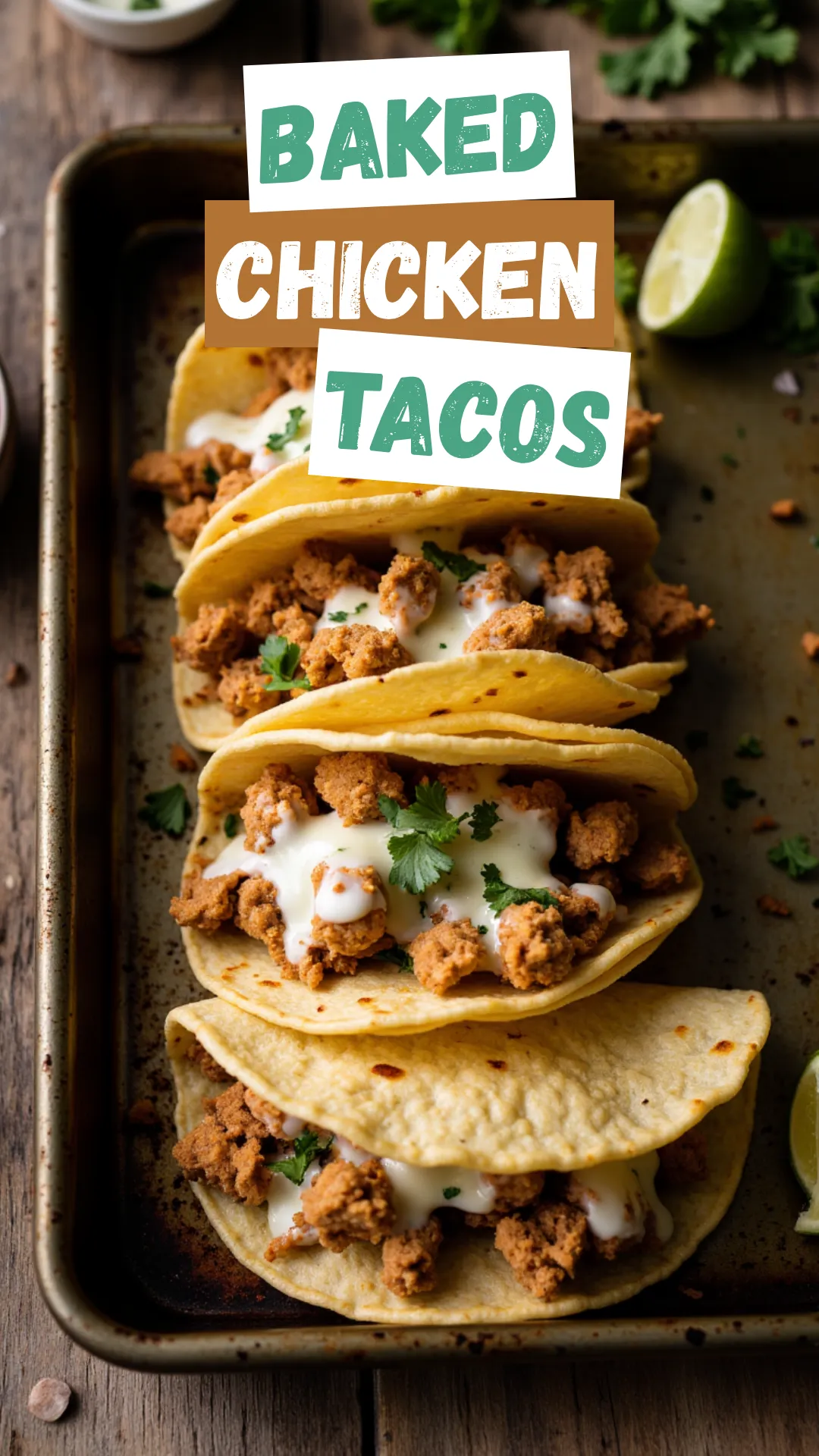 "Crispy 🌮. Cheesy 🧀. Juicy 🍗. These shredded chicken tacos are baked to perfection and ready in under 30 minutes! #TacoNight #EasyDinner #ChickenTacos #FamilyMeals #WeeknightWin
"
